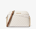 Michael Kors Jet Set Travel Medium Logo Dome Crossbody Bag - Vanilla