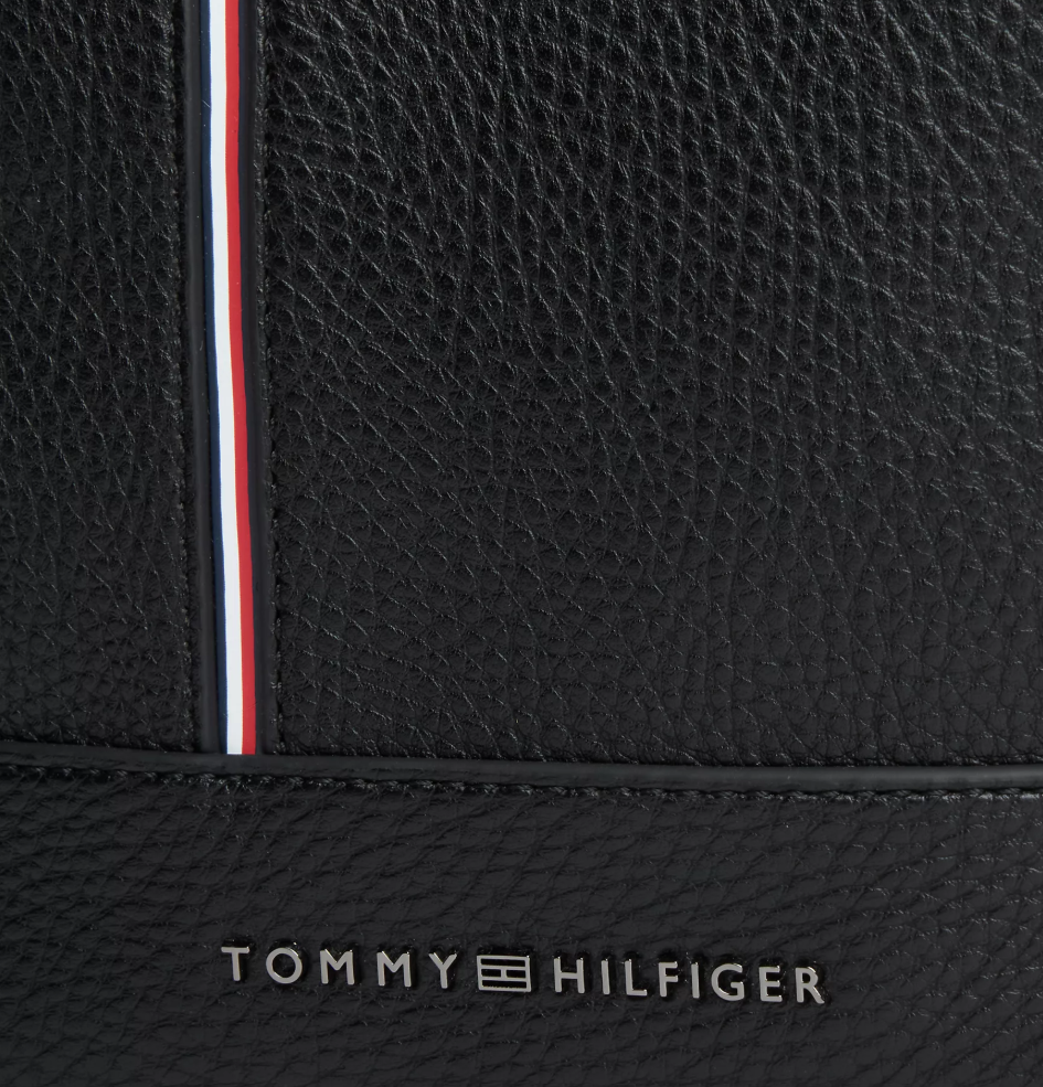 Tommy Hilfiger Signature Stripe Pebbled Mini Reporter Bag