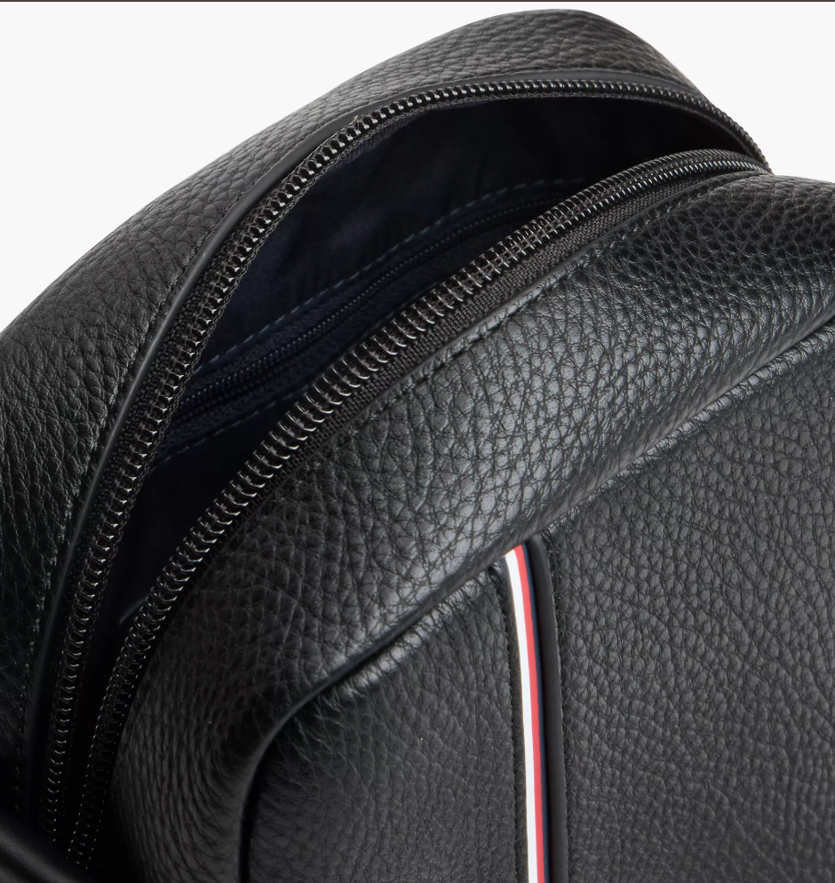 Tommy Hilfiger Signature Stripe Pebbled Mini Reporter Bag