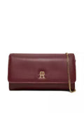 Tommy Hilfiger Leather Women's Bag Shoulder - Burgundy