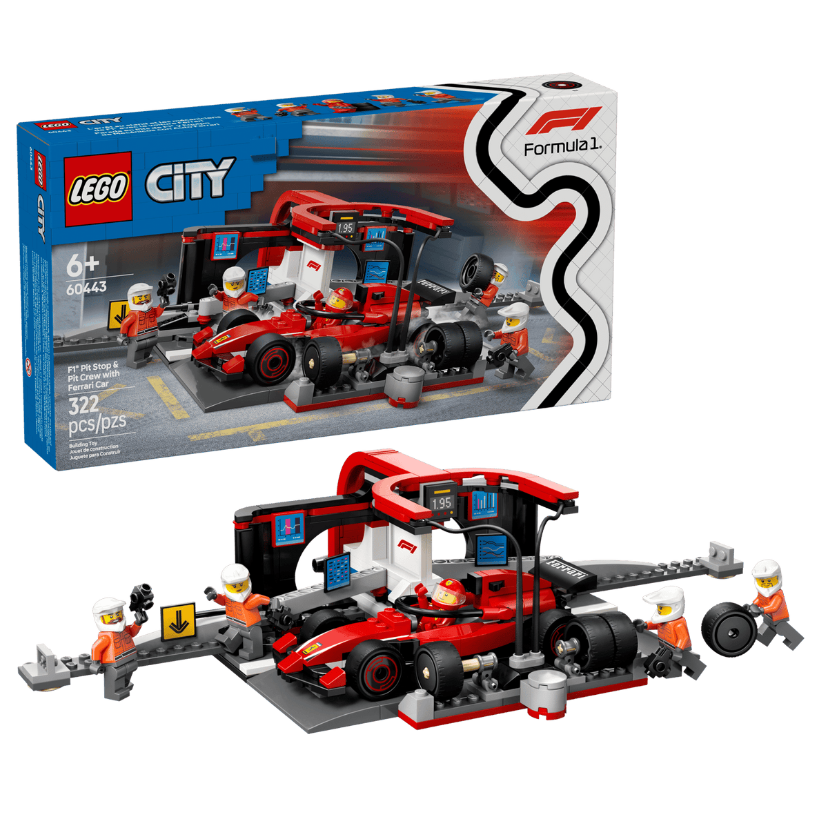 LEGO City F1® Pit Stop & Pit Crew with Ferrari Car 60443