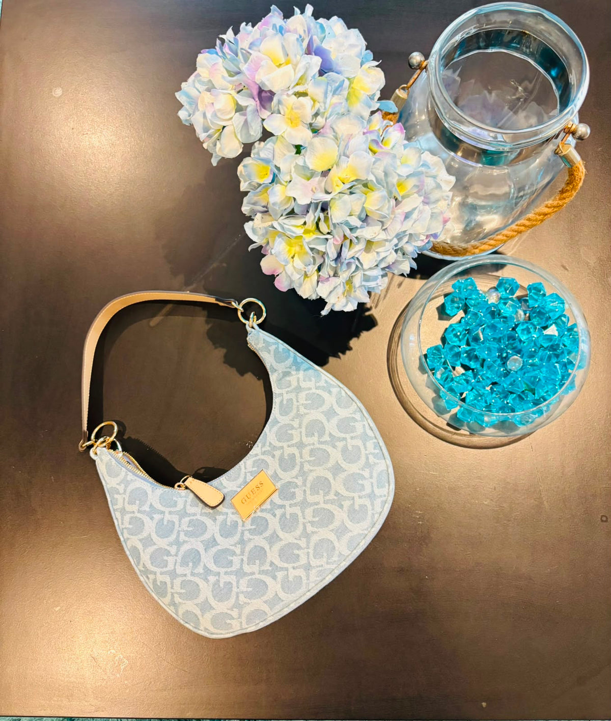 GUESS Ebbie Shoulder Bag - DENIM/BLUE